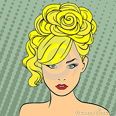 Bright blonde retro style Vector Illustration