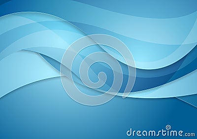 Bright blue abstract waves background Vector Illustration