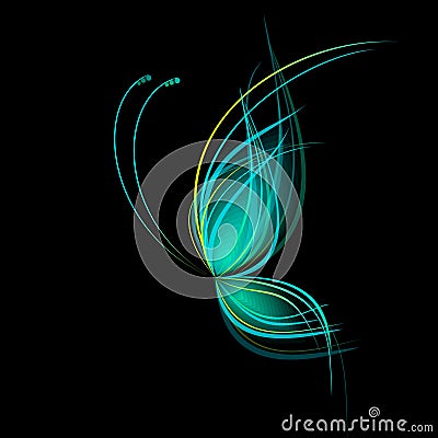 Bright blue butterfly Vector Illustration