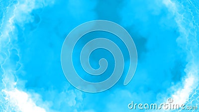 Bright blue clouds tonnel to heaven or paradise, frame for content - abstract 3D rendering Stock Photo