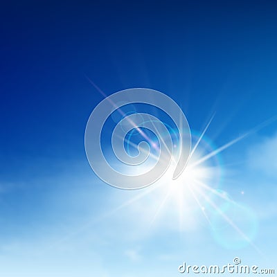 Bright blue sky Vector Illustration
