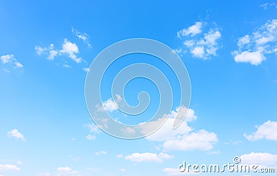 Bright blue sky with rare clouds Stock Photo