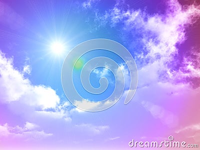 Bright blue sky on summer season Stock Photo