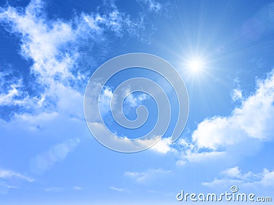 Bright blue sky on summer season Stock Photo