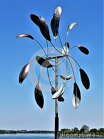 Metal Pinwheel Sculpture Stock Photo