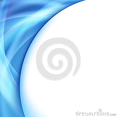 Bright blue swoosh glowing wave lines abstraction Vector Illustration