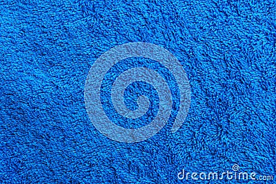 Terry cloth vivid blue colour fabric backgrounds Stock Photo