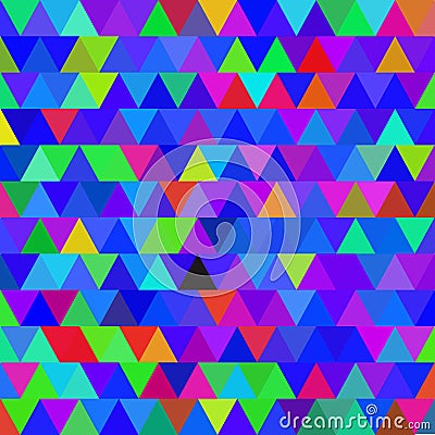 Bright blue vector seamless pattern with triangles. Abstract background. Vector Illustration