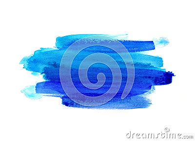 Bright blue watercolor blot on white background Stock Photo