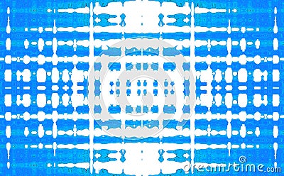 BRIGHT BLUE AND WHITE GRID PATTERN Stock Photo