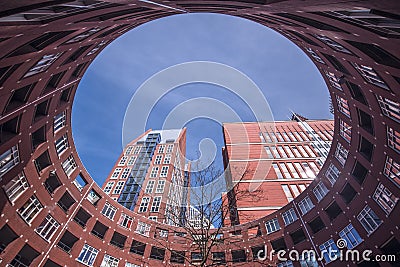 Bright brick house at the Clio place Stock Photo