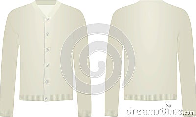 Bright brown cardigan front and back view Vector Illustration