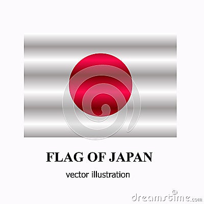 Bright button with flag of Japan. Vector. Vector Illustration