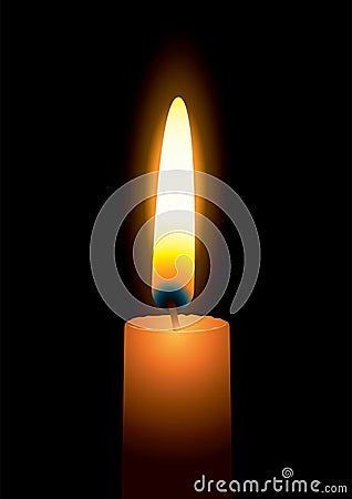 Bright candle flame Vector Illustration