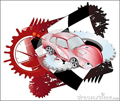 The bright car. Background. Vector Illustration