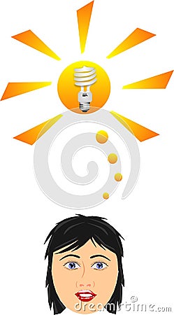 Bright CFL Eco light ideas Vector Illustration