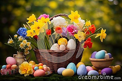 cheerful easter arrangement Stock Photo