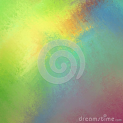 Bright cheery colors in colorful background, yellow green blue pink and orange in bold color splash paint design Stock Photo