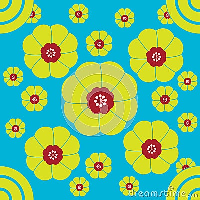 Bright cherry blossom pattern in spring Vector Illustration