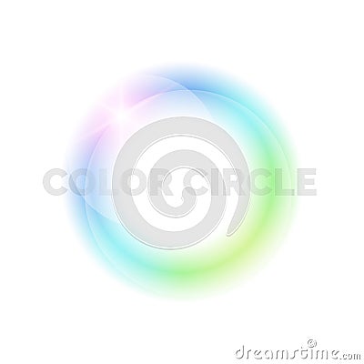 Bright circle on a light background. Vector Illustration