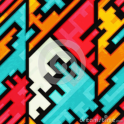 Bright circuit seamless pattern Vector Illustration