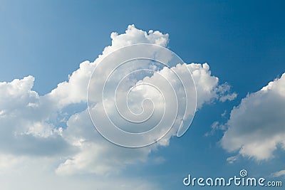 Bright cloudy sky background, blue atmosphere, ozone, oxygen, heaven Stock Photo