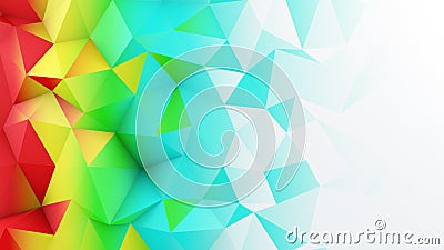 Bright color gradient polygonal surface abstract 3D render Stock Photo