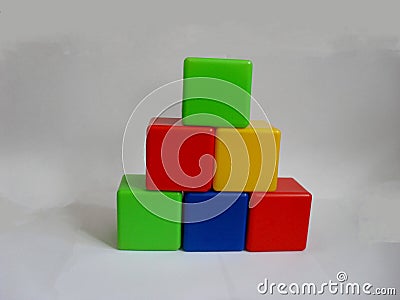 Bright colored childrens cubes Stock Photo