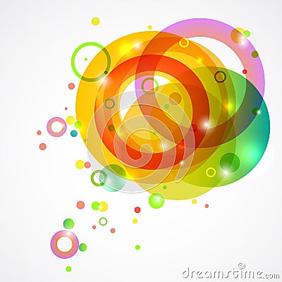 Bright colored circles on a white background Vector Illustration