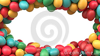 Bright Colored oval Easter egg frame Stock Photo