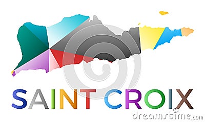 Bright colored Saint Croix shape. Vector Illustration