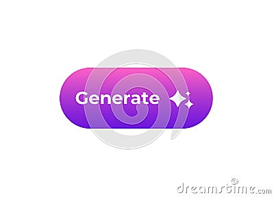 Bright colorful button with rounded shape and white text for digital user interface design Vector Illustration