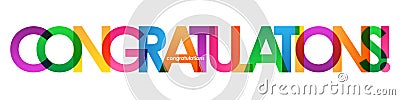 CONGRATULATIONS! colorful overlapping letters banner Stock Photo