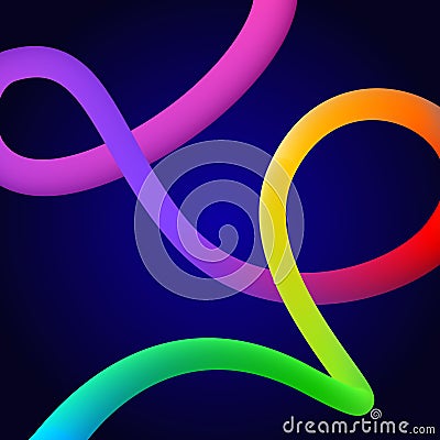 Bright colorful quirky liquid blend gradient flow fluid shape swirl Vector Illustration