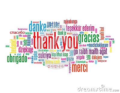 THANK YOU tag cloud with translations Stock Photo