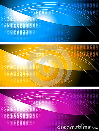 Bright colourful banners Vector Illustration