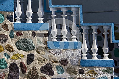 Bright colourful concrete stairs Stock Photo