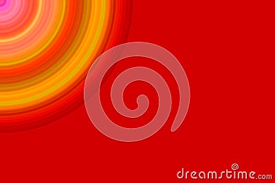 Bright red and yellow concentric circles and layers computer generated background. Web design, banner, vector, illustration. Cartoon Illustration