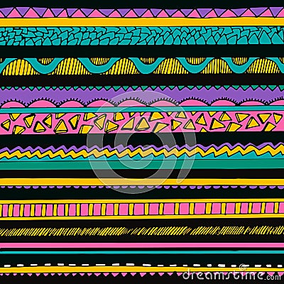 Bright colourful tribal seamless pattern Vector Illustration