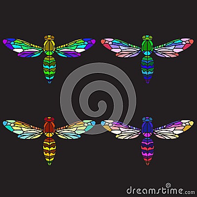 Bright colourful wasps Vector Illustration