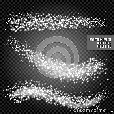 Bright comet with large dust trail. Falling Star. Vector Vector Illustration