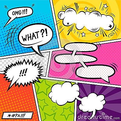 Bright Comic Elements Vector Illustration