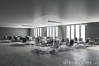 Bright concrete office interior Stock Photo