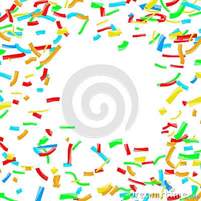 Bright confetti dust explosion over white background Vector Illustration