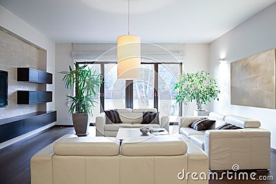 Bright cozy apartment Stock Photo