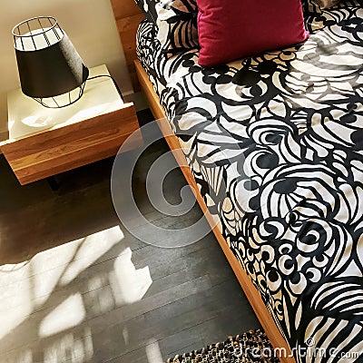 Bright cozy bedroom Stock Photo