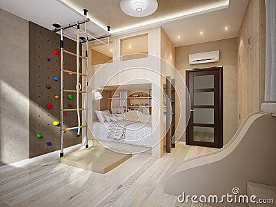 Bright and cozy modern children`s room Stock Photo