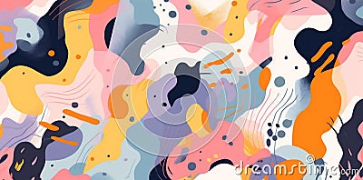 design texture trendy spot trend abstract print creative illustration geometric. Generative AI. Cartoon Illustration