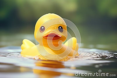 Bright Cute rubber duck. Generate Ai Stock Photo