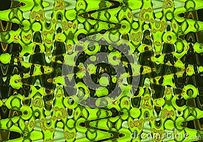 BRIGHT AND DARK GREEN BAUBLES & WAVES PATTERN Stock Photo